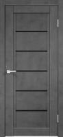 Дверь межкомнатная Velldoris Экошпон Next 1 60x200 (муар темно-серый/лакобель черный) - 