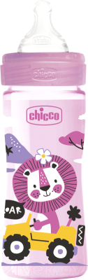 Бутылочка для кормления Chicco Well-Being Girl с силиконовой соской / 00028623100000 (250мл)