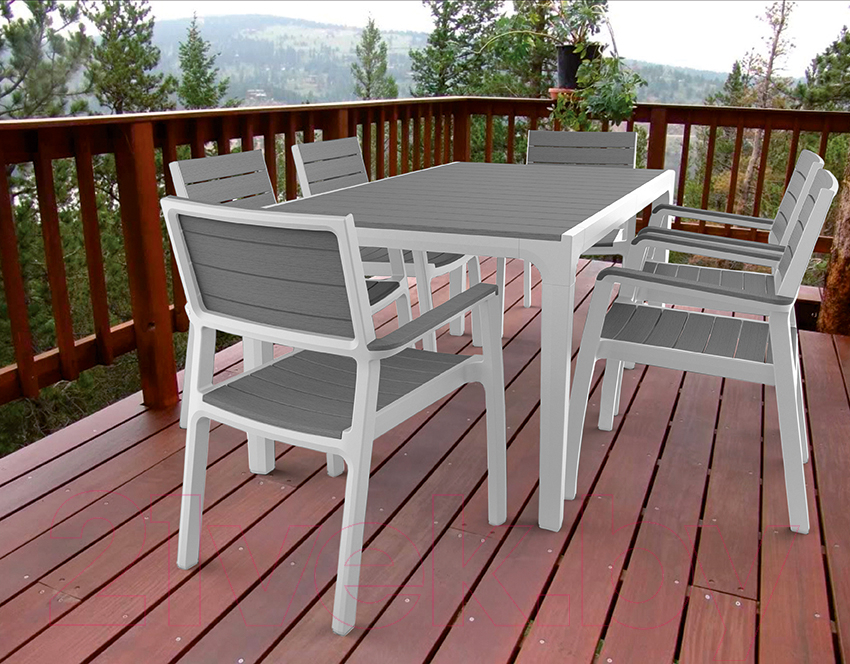 Стул пластиковый Keter Harmony Armchair / 236052 (белый/серый) — фото 5