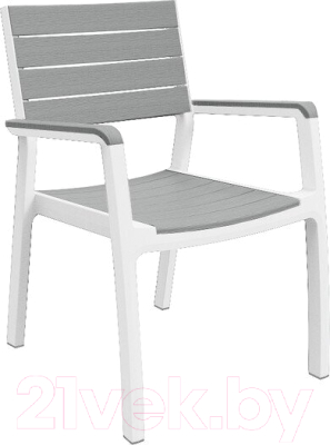 Стул пластиковый Keter Harmony Armchair / 236052 (белый/серый)