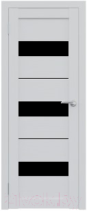 Дверь межкомнатная Юни Амати 12 40x200 (бьянко/стекло черное)