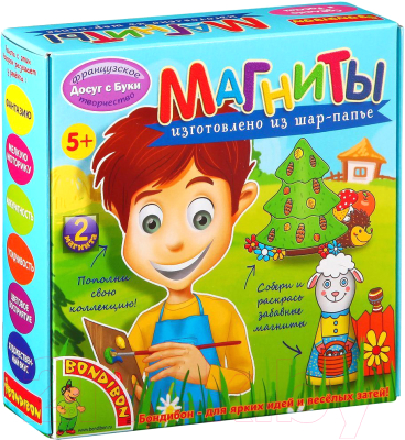

Набор для творчества Bondibon, Магниты из шар-папье. Овечка и елочка / ВВ1217