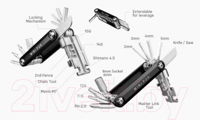 Мультитул для велосипеда Topeak Mini P20 / TT2582GD