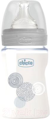 Бутылочка для кормления Chicco Well-Being Glass Uni с силиконовой соской / 00028711300000 (150мл)