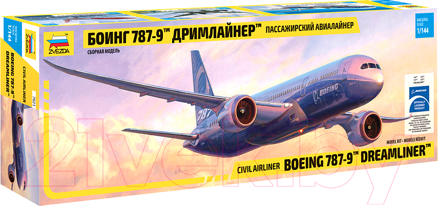 Сборная модель Звезда Пассажирский авиалайнер Боинг 787-9. Дримлайнер / 7021 — фото 5