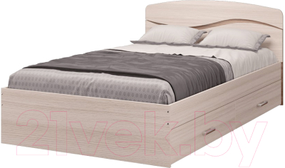 Односпальная кровать MLK Валенсия 900 (ясень светлый/ясень темный)