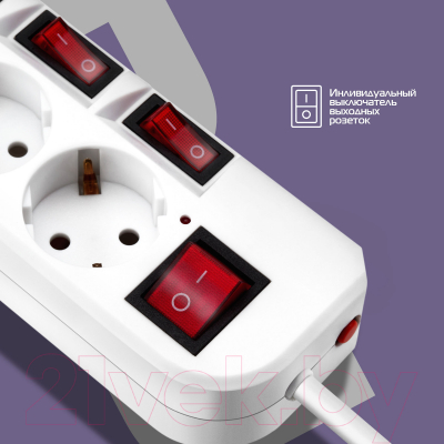 Сетевой фильтр Buro 500SH-5-SW-W (белый)