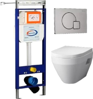 

Унитаз подвесной с инсталляцией, Spirit C701738WH + C707858WH + 10.702.450.02.10