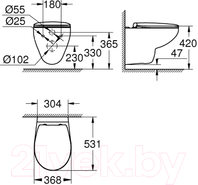 Унитаз подвесной с инсталляцией GROHE Bau Ceramic 39351000 + 10.702.450.02.10 (с микролифтом)