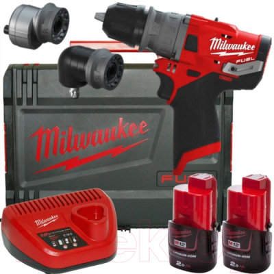 

Аккумуляторная дрель-шуруповерт Milwaukee, M12 FPDXKIT-202X / 4933464138