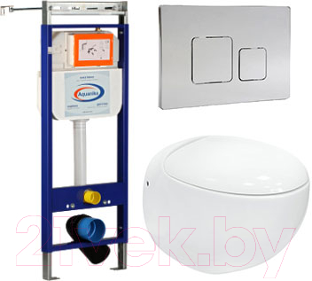 

Унитаз подвесной с инсталляцией Sanita Luxe, Ringo RNGSLWH0104 + 10.702.450.02.09