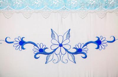 Комплект постельный для малышей Bombus Абэль 7 (голубой) - вышивка