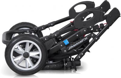 Детская универсальная коляска Riko Alpina FX 2 в 1 (Ocean Blue) - в сложенном виде (цвет 09 Black & White)