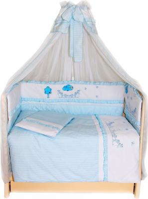Комплект постельный для малышей Bombus Веселая семейка 7 (голубой) - общий вид