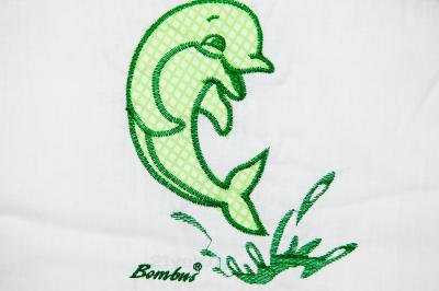 Комплект постельный для малышей Bombus Дельфинчик 7 (салатовый) - вышивка
