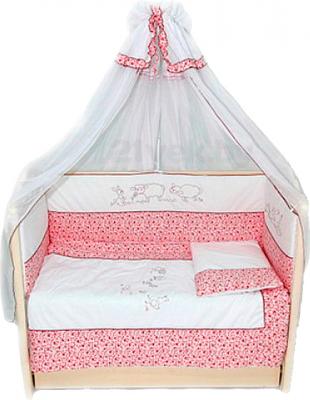 Комплект постельный для малышей Bombus Птичий дворик 7 (розовый) - общий вид