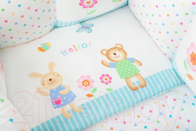 Комплект постельный для малышей Perina ГЛОРИЯ / Г6-02.0 (6 предметов, Hello)