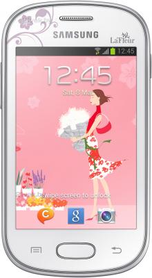 Смартфон Samsung S6790 Galaxy Fame Lite La Fleur (белый) - общий вид