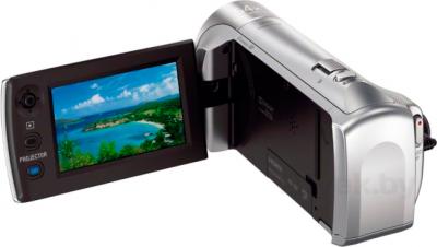 Видеокамера Sony HDR-PJ240E (серебристый) - вид сзади