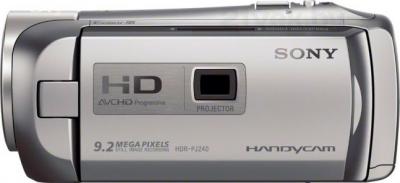 Видеокамера Sony HDR-PJ240E (серебристый) - вид сбоку