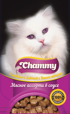 Влажный корм для кошек Chammy Мясное ассорти (85г)