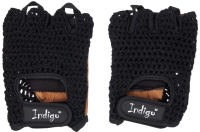 Перчатки для пауэрлифтинга Indigo SB-16-1967 (M, черный/коричневый) - 