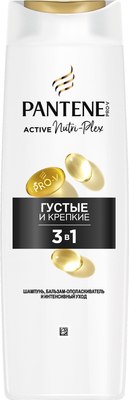 Шампунь для волос PANTENE Густые и крепкие 3 в 1 шампунь+бальзам+уход (360мл) - 