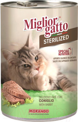 Влажный корм для кошек Miglior Gatto Steril Rabbit (400г)