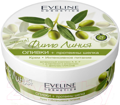 Крем для тела Eveline Cosmetics Фито Линия оливки протеины шелка интенсивное питание (210мл)
