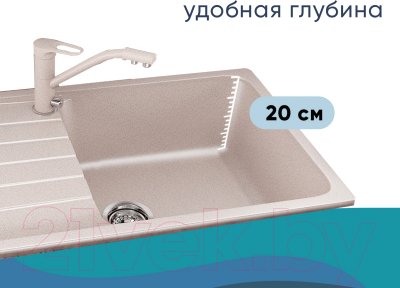 Мойка кухонная Ulgran U-400 (343 антрацит)