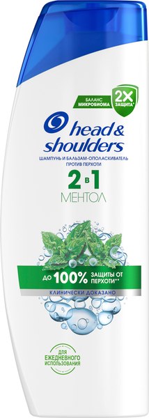 Шампунь для волос Head & Shoulders Ментол против перхоти 2 в 1 (600мл)