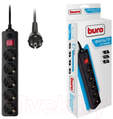 Сетевой фильтр Buro 500SH-10-B (черный)