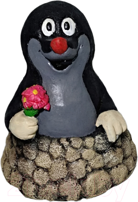 

Фигурка для сада Студия Фигур, Черный;коричневый;красный;серый, Крот с цветочком / Ф050