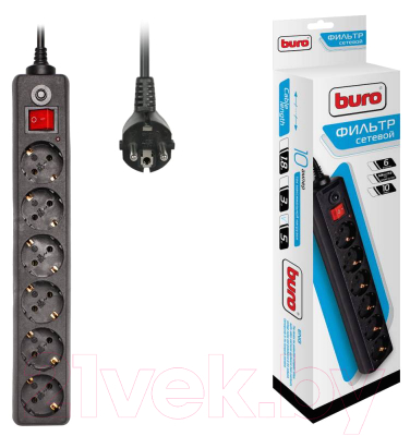 Сетевой фильтр Buro 600SH-5-B (черный)