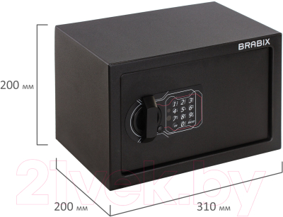 Мебельный сейф Brabix SF-200EL / 291145 (черный)