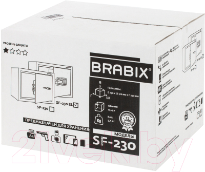 Мебельный сейф Brabix SF-230EL / 291147 (черный)