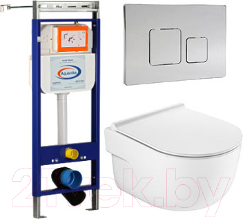 

Унитаз подвесной с инсталляцией Roca, N-Meridian A34624L000 + A801C4200U + 10.702.450.02.09