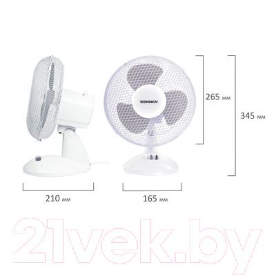 Изображение товара Вентилятор Sonnen FT23-B6 / 451038 (белый/серый)