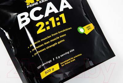 Аминокислоты BCAA Prime Kraft 2:1:1 (500г, зеленое яблоко)