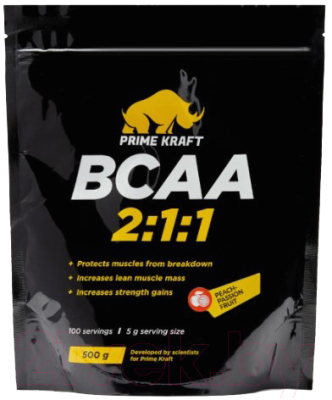 Аминокислоты BCAA Prime Kraft 2:1:1 (500г, персик-маракуйя)