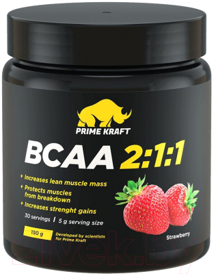 Аминокислоты BCAA Prime Kraft 2:1:1 клубника (150г)