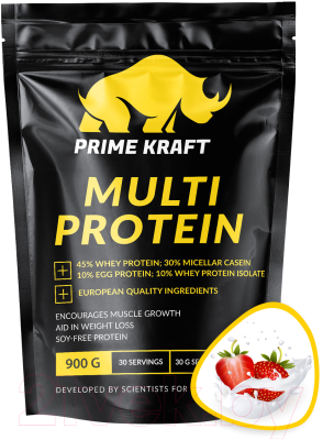 Протеин Prime Kraft Multi Protein Клубничный йогурт (900г)