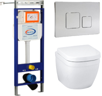 

Унитаз подвесной с инсталляцией GROHE, Euro 39206000 + 39330001 + 10.702.450.02.09