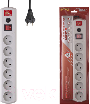 Изображение товара Сетевой фильтр Most R 6-5-Б (белый)