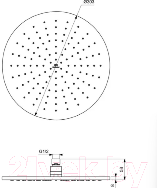 Верхний душ Ideal Standard Idealrain A5803AA