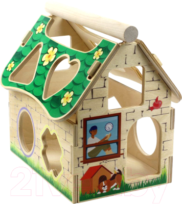 

Развивающая игрушка WoodLand Toys, Сортер. Кирпичный домик / 152102
