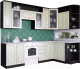 Кухонный гарнитур Артём-Мебель Виола СН-114 со стеклом МДФ 2.6x1.5 Правая (жемчуг текстурный) - 