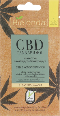 

Маска для лица кремовая Bielenda, CBD Cannabidiol Увлажняющая и детоксифицирующая