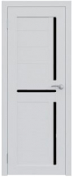 Дверь межкомнатная Юни Амати 18 40x200 (бьянко/стекло черное) - 