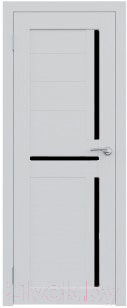 Дверь межкомнатная Юни Амати 18 40x200 (бьянко/стекло черное)